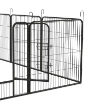PawHut 12 Panels Heavy Duty Puppy Playpen, for Small Dogs, Indoor and Outdoor Use - Silver(m-12)
