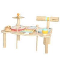 AIYAPLAY Kids Drum Kit, Wooden Musical Instruments with Xylophone, 2 Drums, Cymbal, Shaker, Wood Block, Gift for 18 M-6 Years(m-15)