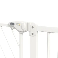 PawHut Pressure Fit Stair Gate Dog Gate w/ Auto Closing Door, Double Locking, Easy Installation, for 74-100cm Openings - White(m-13)