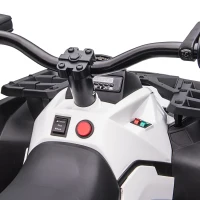 HOMCOM Quad Buggy électrique Enfant 12 V 8 Km/h Max. Voiture électrique Enfant avec Effets Lumineux sonores métal PP Blanc Noir(m-12)