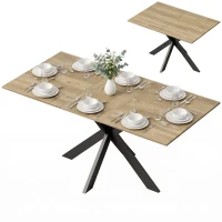 HOMCOM Tavolo da Pranzo Allungabile 4-8 Posti, Rovere(m-11)