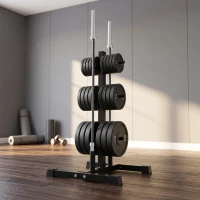 SPORTNOW Rastrelliera Portadischi 3 Livelli con Adattatori 2,5/5 cm Nero(m-8)