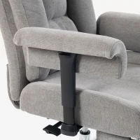 HOMCOM 250 kg Big and Tall Massage Office Chair with Heat, High Back, Height Adjustable Linen Executive Desk Chair, Grey(m-12)