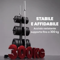 SPORTNOW Rastrelliera Portadischi 3 Livelli con Adattatori 2,5/5 cm Nero(m-5)