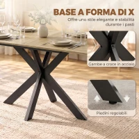 HOMCOM Tavolo da Pranzo Allungabile 4-8 Posti, Rovere(m-7)