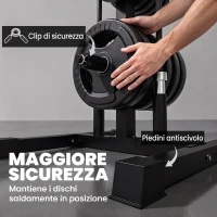 SPORTNOW Rastrelliera Portadischi 3 Livelli con Adattatori 2,5/5 cm Nero(m-6)
