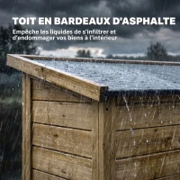 Outsunny Armoire de jardin abri jardin remise pour outils sur pied dim. 87L x 46,5l x 96,5H cm  étagère portes persiennes toit bitumé jaune(m-5)