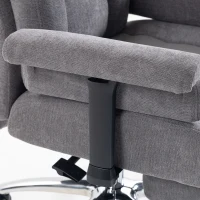 HOMCOM 250 kg Big and Tall Massage Office Chair with Heat, High Back, Height Adjustable Linen Executive Desk Chair, Dark Grey(m-11)