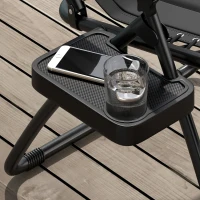 Outsunny Zero Gravity Lounger Chair, Folding Reclining Patio Chair with Padded Seat, Cup Holder, Soft Cushion and Headrest for Poolside, Camping, Black(m-9)