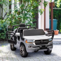 AIYAPLAY Carro Elétrico para Crianças Toyota Land Cruiser 12V com Faróis Buzina Arranque Lento e Música MP3 107x65x55,5 cm Cinza(m-11)