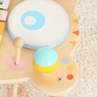 AIYAPLAY Bateria Infantil de Madeira Montessori com Xilofone, Prato, Maraca e Bloco Sonoro, Presente para Criança, 18 Meses-6 Anos(m-9)