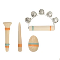 AIYAPLAY Kids Drum Kit, 14 Pieces Wooden Kids Musical Instruments Set with Tone Block, Maracas, Triangle, Xylophone for Toddlers(m-13)