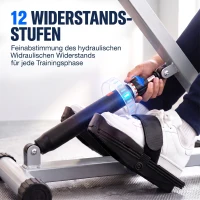 HOMCOM Rudergerät für Zuhause, Hydraulisches Fitness-Rudergerät mit LCD-Display, 12 Widerstandsstufen, Rudermaschine belastbar bis 100kg Fitnessgerät Trainingsgerät für das Ganzkörpertraining(m-4)
