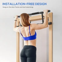 SPORTNOW Pull-Up Bar, No-Drilling Chin-Up Bar, Push-Up Stand with Resistance Bands, Padded Handles for Home Gym Exercise(m-4)