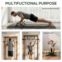HOMCOM Doorway Pull up Bar, Door Frame Chin up Push up Bar for Home Gym Upper Body Workout, No Drilling or Screws, Green(m-4)