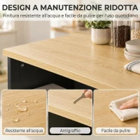 HOMCOM Mobile Microonde con Armadietto Inferiore e 3 Ripiani Laterali con Anta in Vetro, in Legno, 80x35x97 cm, Nero(m-7)