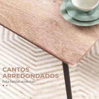 HOMCOM Conjunto de Sala de Jantar 5 Peças 1 Mesa e 4 Cadeiras com Pés em Aço para Cozinha 110x70x75 cm Madeira Natural e Preto(m-6)