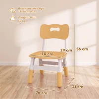 AIYAPLAY 2 PCS Kids Desk Chairs, 3 Level Height Adjustable Children's Chairs with Backrest for 1.5-8 Years, Max Load 50KG, Brown(m-3)