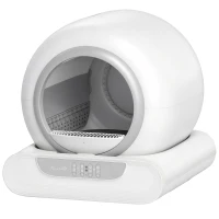 PawHut Arenero Gatos Autolimpiable 65L Control APP sin Olores Antifugas Sensores de Seguridad Entrada Baja Bolsas de Basura(m-11)