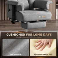 HOMCOM 250 kg Big and Tall Massage Office Chair with Heat, High Back, Height Adjustable Linen Executive Desk Chair, Grey(m-6)