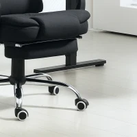 Vinsetto Ergonomic Massage Office Chair with 6-Point Vibrating & Heated Lumbar Support, Executive High Back Computer Desk Chair with Footrest, 135° Reclining, Breathable Microfiber Fabric, Full Black(m-10)