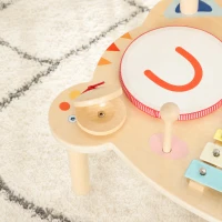 AIYAPLAY Kids Drum Kit, Wooden Musical Instruments with Xylophone, 2 Drums, Cymbal, Shaker, Wood Block, Gift for 18 M-6 Years(m-8)