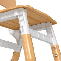 AIYAPLAY 2 PCS Kids Desk Chairs, 3 Level Height Adjustable Children's Chairs with Backrest for 1.5-8 Years, Max Load 50KG, Brown(m-12)