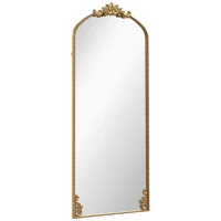HOMCOM Specchio da Terra e da Appoggio in Stile Vintage 180x75 cm, Oro(m-1)