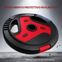 SPORTNOW Dischi Palestra con Maniglie, 20 kg, Foro 2.5cm, Set 4(m-6)