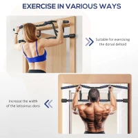 SPORTNOW Multi-Grip Doorway Pull Up Bar with Non-Slip Grips, Chin Up Bar with Anti-Fall Slot for Indoor Gym Upper Body Workout(m-4)