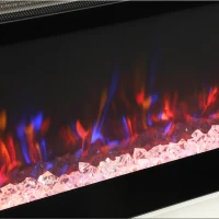 HOMCOM Electric Fireplace TV Stand for 80" TVs, 1800W LED Light Entertainment Center with Adjustable Flame, Remote, White(m-11)
