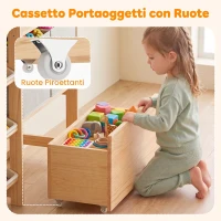 AIYAPLAY Mobile Giochi Bambini con 9 Contenitori, Libreria Montessoriana in Legno Naturale Bianco(m-5)