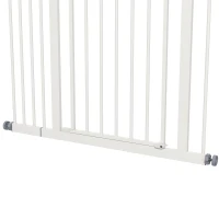 PawHut Pressure Fit Dog Stair Gate No Drilling Safety Gate Auto Close for Doorways, Hallways, 74-94cm Adjustable, 94cm Tall, White(m-12)