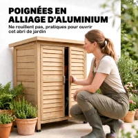 Outsunny Armoire de jardin abri jardin remise pour outils sur pied dim. 87L x 46,5l x 96,5H cm  étagère portes persiennes toit bitumé jaune(m-7)