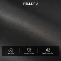 HOMCOM Poltrona Relax Reclinabile Manuale 155° con Poggiapiedi in Pelle PU per Soggiorno e Camera da Letto, Nero(m-6)