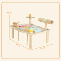 AIYAPLAY Kids Drum Kit, Wooden Musical Instruments with Xylophone, 2 Drums, Cymbal, Shaker, Wood Block, Gift for 18 M-6 Years(m-3)