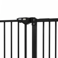 PawHut Adjustable Safety Gate w/ One Extensions, Four Adjustable Screws, Black(m-11)