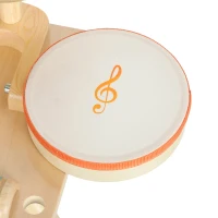 AIYAPLAY Kids Drum Kit, Wooden Musical Instruments with 2 Drums, Cymbal, Scraper, 2 Mallets for Toddlers, Music Learning, Natural(m-11)