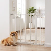 PawHut Adjustable Safety Gate w/ One Extensions, Four Adjustable Screws, White(m-14)