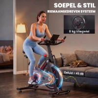 SPORTNOW Verstelbare hometrainer met magnetische weerstand, app-functie, verstelbaar zadel, lcd-monitor en telefoonhouder(m-6)