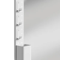 HOMCOM Oval Wall Mirror, 60 x 90 cm Decorative Hanging Mirror with Pegboard Frame, Wall-Mounted, White(m-11)