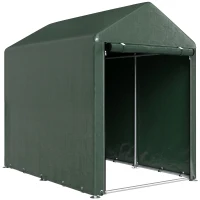 Outsunny Carpa de Jardín para Herramientas 1,2x1,8x1,65 m con 2 Habitaciones Puerta con Cremallera Impermeable Anti-UV Verde(m-1)