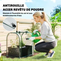 Outsunny Mini Serre avec Sac de Plantation, Serre Portable avec porte enroulable, 68 x 50 x 70 cm, Vert Foncé(m-6)