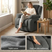 HOMCOM Sillón elevador eléctrico con masaje y calefacción con reposapiés, respaldo inclinable, control remoto y bolsillo lateral(m-6)