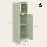 HOMCOM Small Bathroom Storage Cabinet with Toilet Roll Holder - Light Green(m-3)