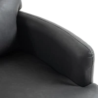 HOMCOM 360° Swivel Accent Chair, Modern Armchair with Thick Cushion, PU Leather Upholstered, Dark Grey(m-11)