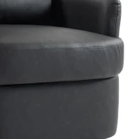 HOMCOM 360° Swivel Accent Chair, Modern Armchair with Thick Cushion, PU Leather Upholstered, Dark Grey(m-12)