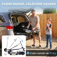 HOMCOM Trotinetă Electrică Pliabilă pentru Copii 7+ Ani cu Șa și Ghidon Reglabil, 2 Roți, Negru, 81.5x37x96 cm(m-6)