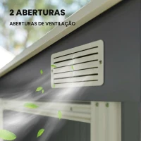 Outsunny Abrigo de Jardim Exterior 2,81 m² em Aço Galvanizado com Prateleiras Ajustáveis, Porta de Correr e Kit de Base, Cinzento Escuro(m-8)