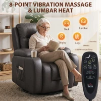 HOMCOM PU Leather Recliner Chair, Recliner Armchair with Extended Footrest, Cup Holders and Side Pockets, Dark Brown(m-4)